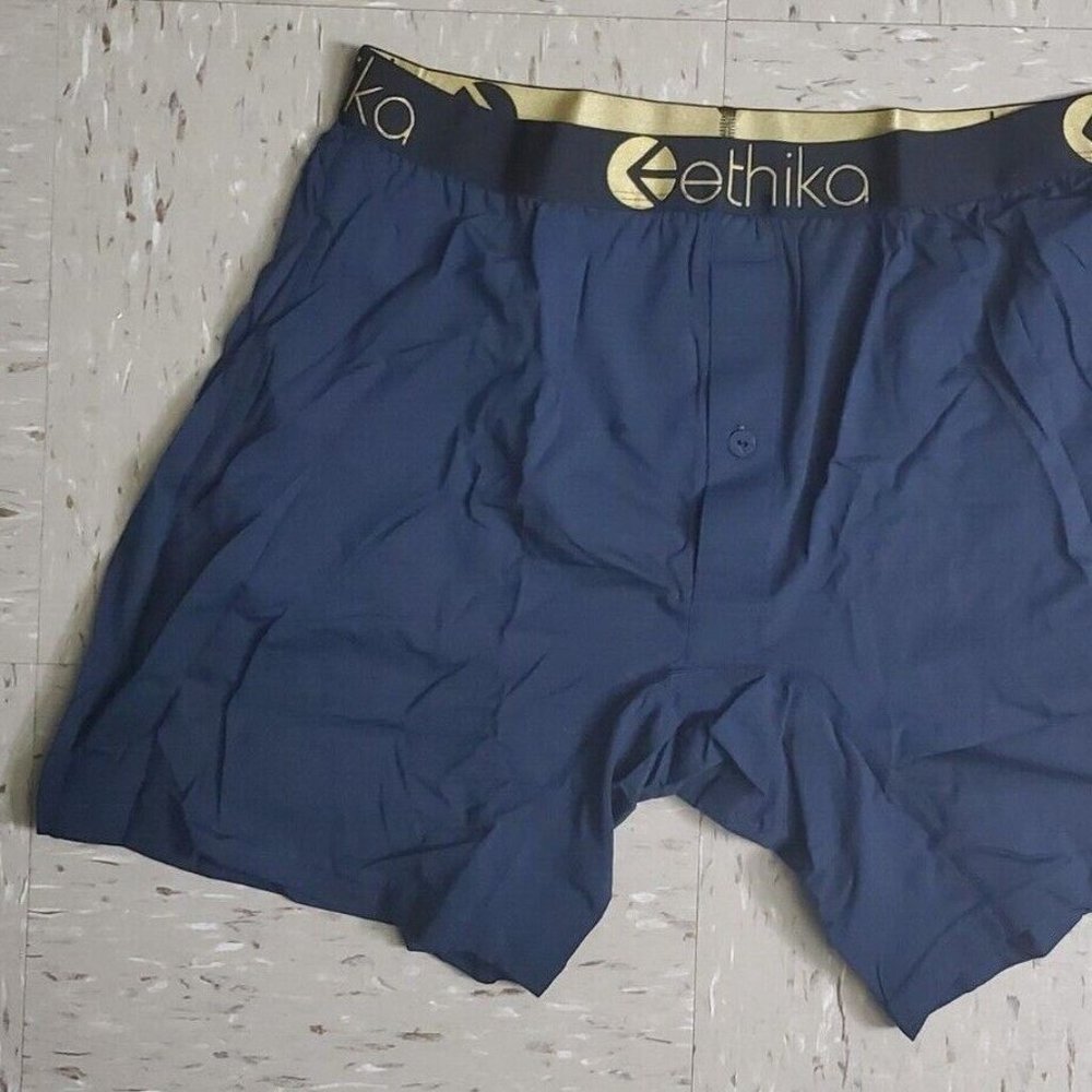 Ethika Modal - Navy Gold Lurex Large boxer briefs